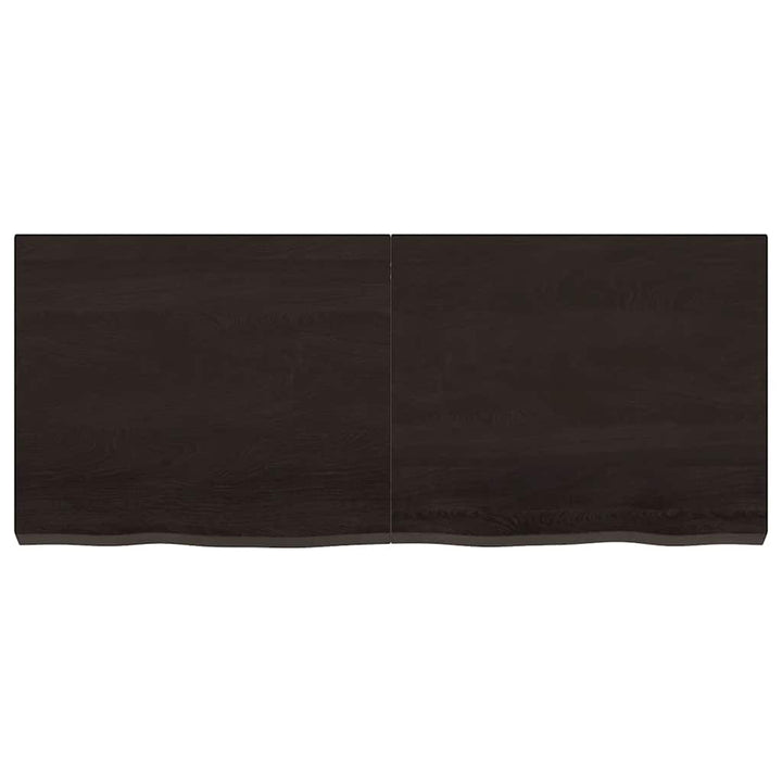 bordplade til badeværelse 120x50x(2-6) cm massivt træ mørkebrun