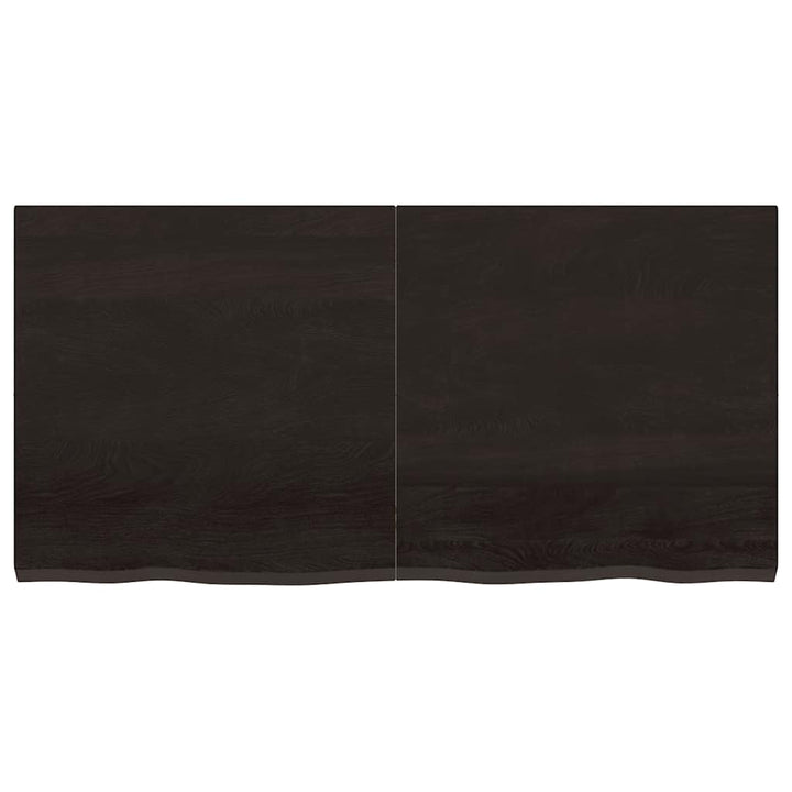 bordplade til badeværelse 120x60x(2-4) cm massivt træ mørkebrun