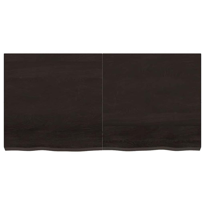 bordplade til badeværelse 120x60x(2-6) cm massivt træ mørkebrun