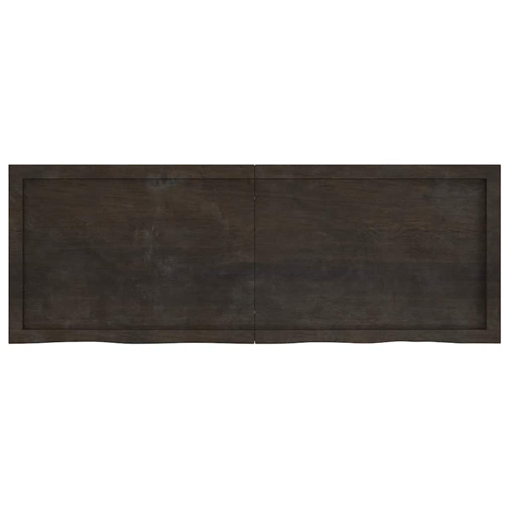 bordplade til badeværelse 140x50x(2-4) cm massivt træ mørkebrun