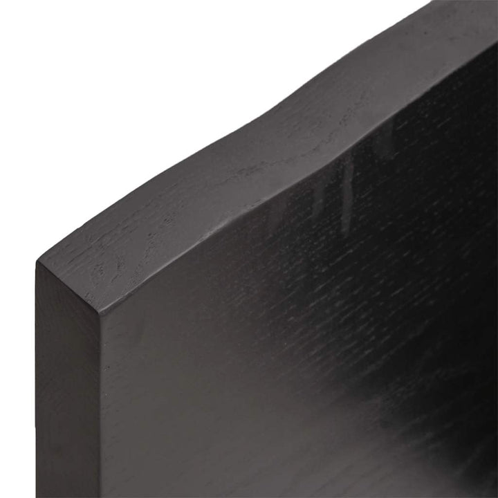 bordplade til badeværelse 140x50x(2-4) cm massivt træ mørkebrun