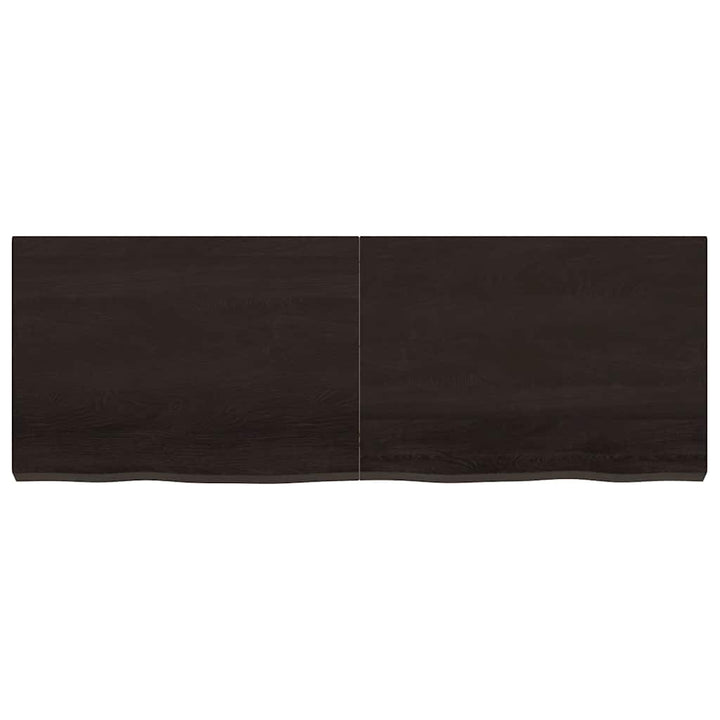 bordplade til badeværelse 140x50x(2-6) cm massivt træ mørkebrun