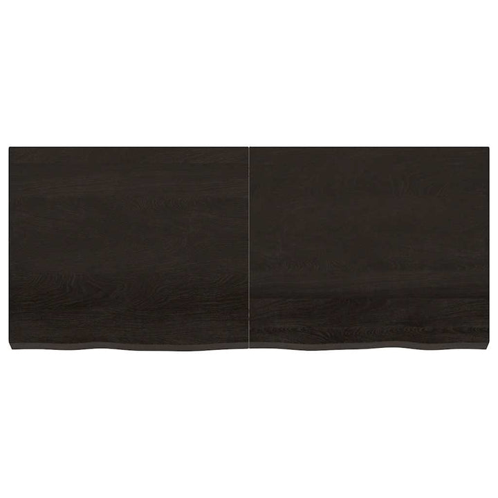 bordplade til badeværelse 140x60x(2-6) cm massivt træ mørkebrun