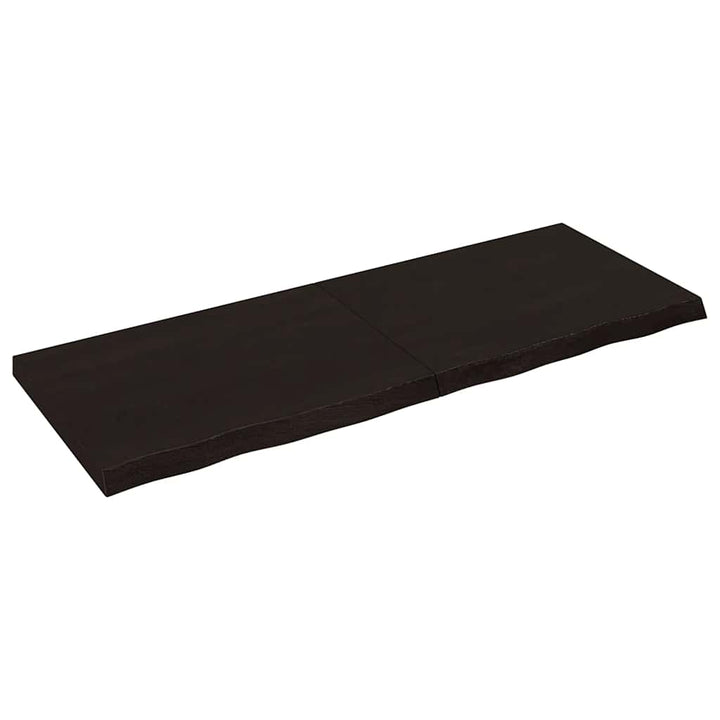 bordplade til badeværelse 160x60x(2-6) cm massivt træ mørkebrun