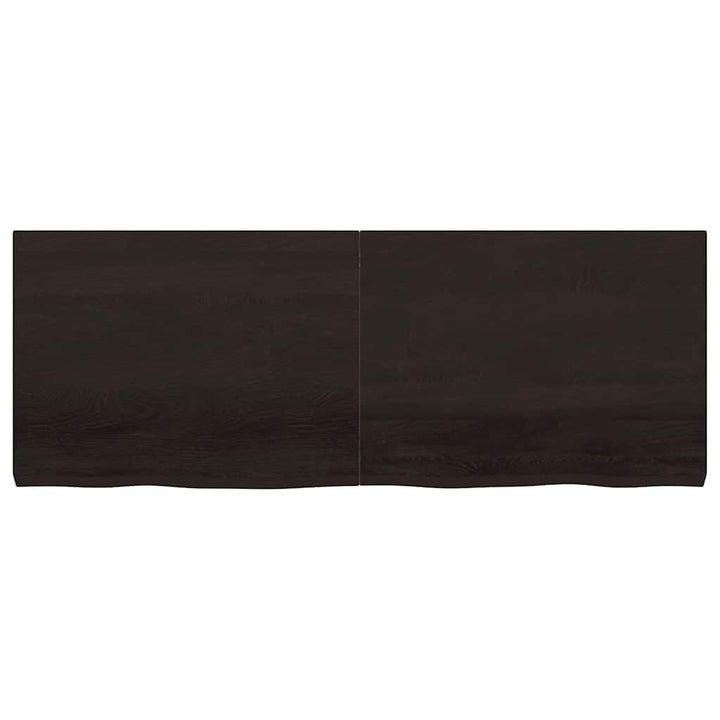 bordplade til badeværelse 160x60x(2-6) cm massivt træ mørkebrun