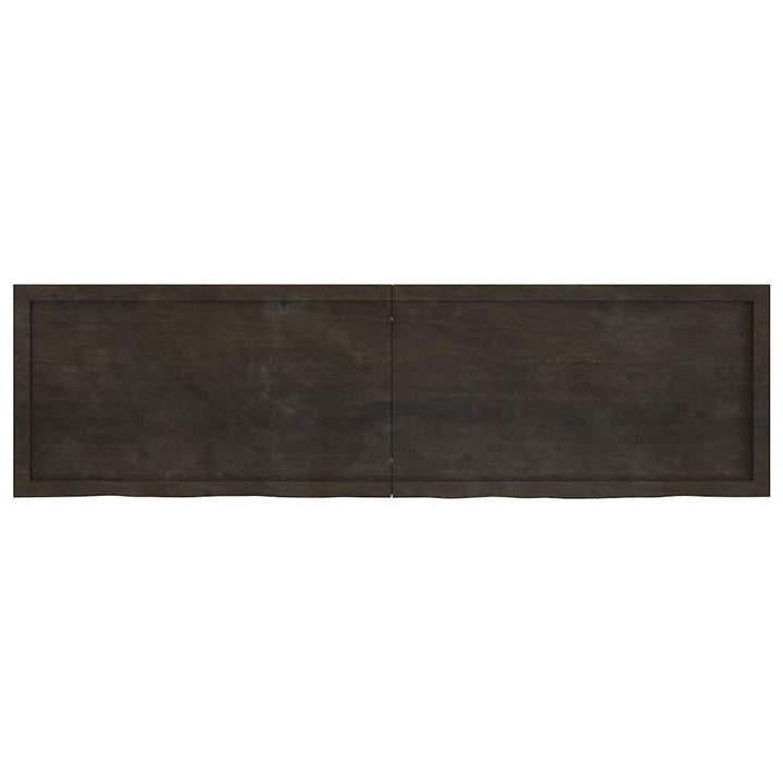 bordplade til badeværelse 180x50x(2-6) cm massivt træ mørkebrun