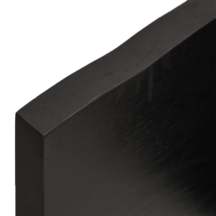 bordplade til badeværelse 180x60x(2-4) cm massivt træ mørkebrun