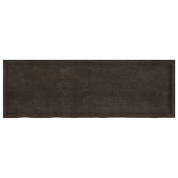 bordplade til badeværelse 180x60x(2-6) cm massivt træ mørkebrun