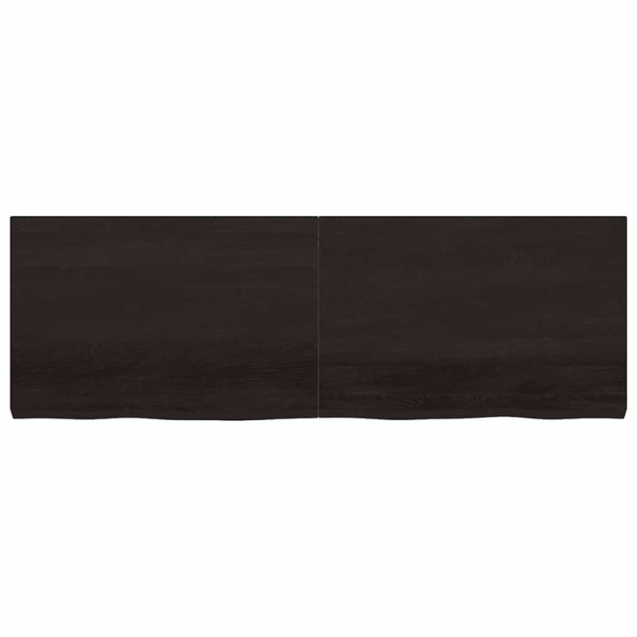 bordplade til badeværelse 180x60x(2-6) cm massivt træ mørkebrun