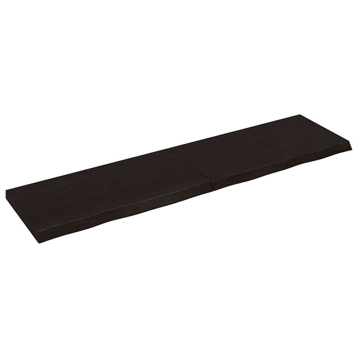 bordplade til badeværelse 200x50x(2-6) cm massivt træ mørkebrun