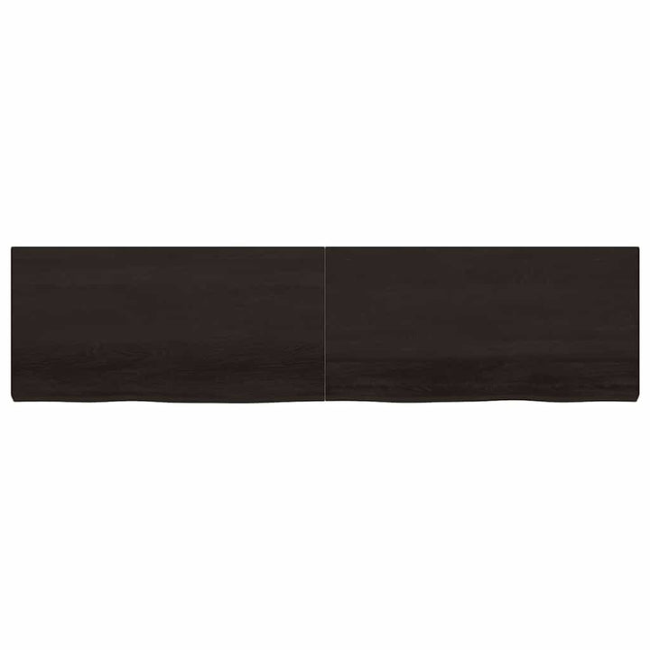 bordplade til badeværelse 200x50x(2-6) cm massivt træ mørkebrun