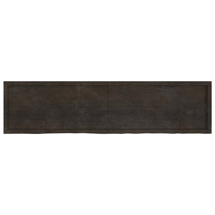 bordplade til badeværelse 200x50x(2-6) cm massivt træ mørkebrun