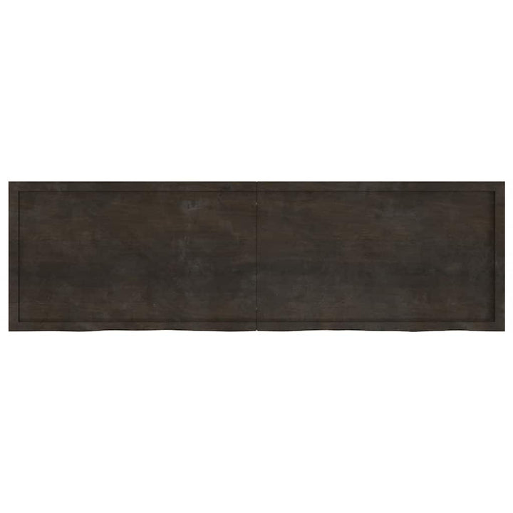 bordplade til badeværelse 200x60x(2-4) cm massivt træ mørkebrun