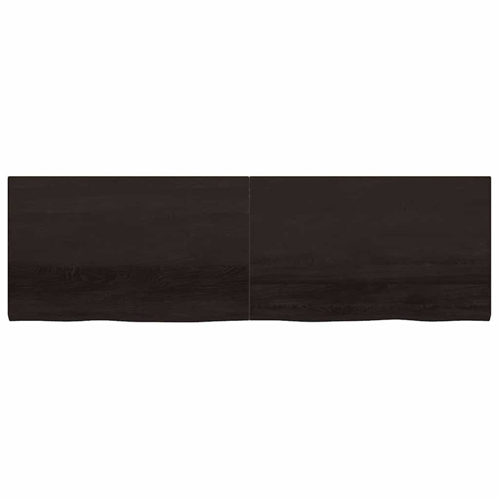 bordplade til badeværelse 200x60x(2-4) cm massivt træ mørkebrun