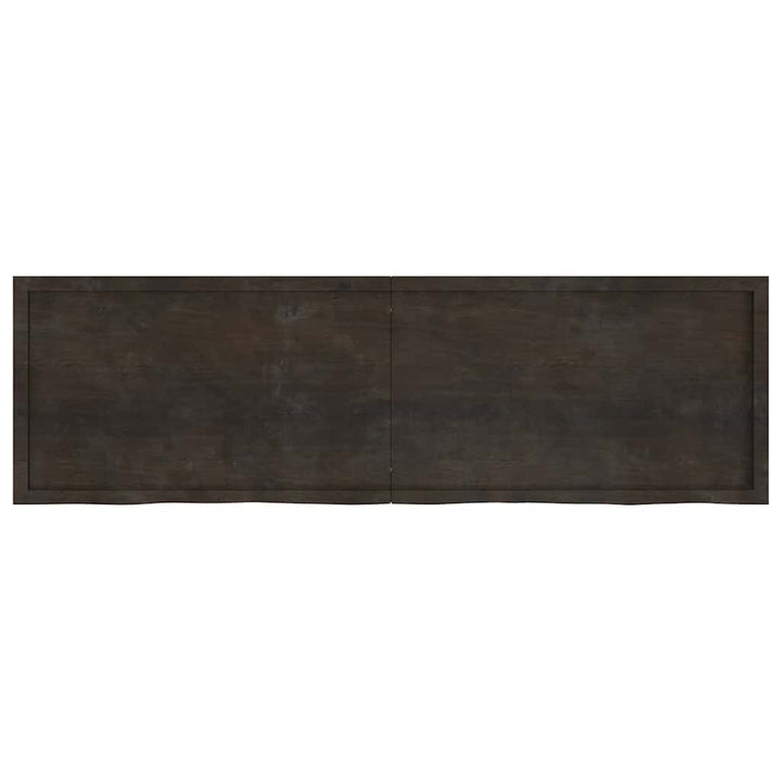 bordplade til badeværelse 200x60x(2-6) cm massivt træ mørkebrun