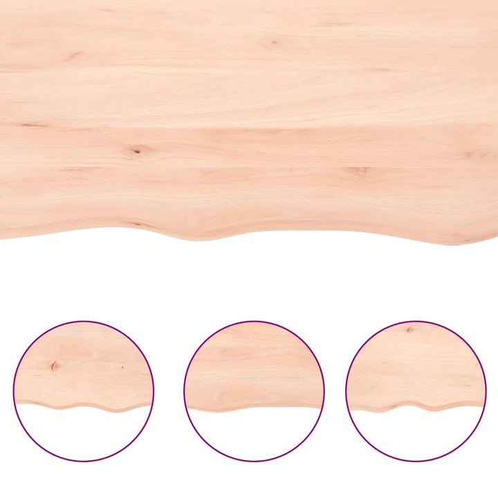 bordplade 80x40x(2-6) cm ubehandlet massivt egetræ