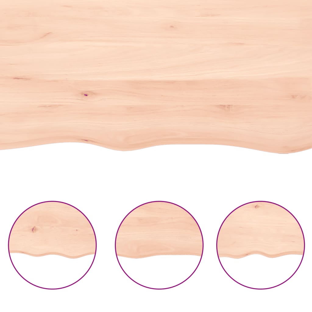 bordplade 80x50x2 cm ubehandlet massivt egetræ