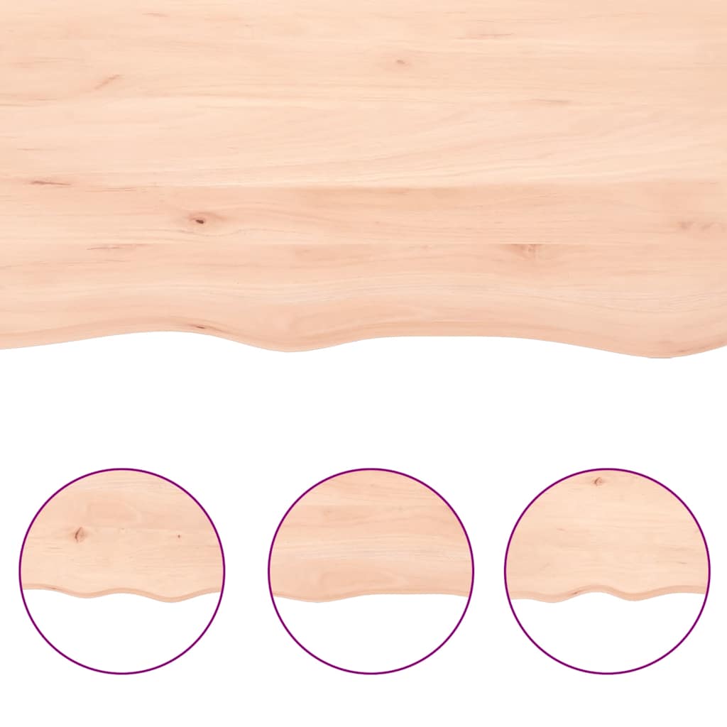 bordplade 100x50x(2-4) cm ubehandlet massivt egetræ
