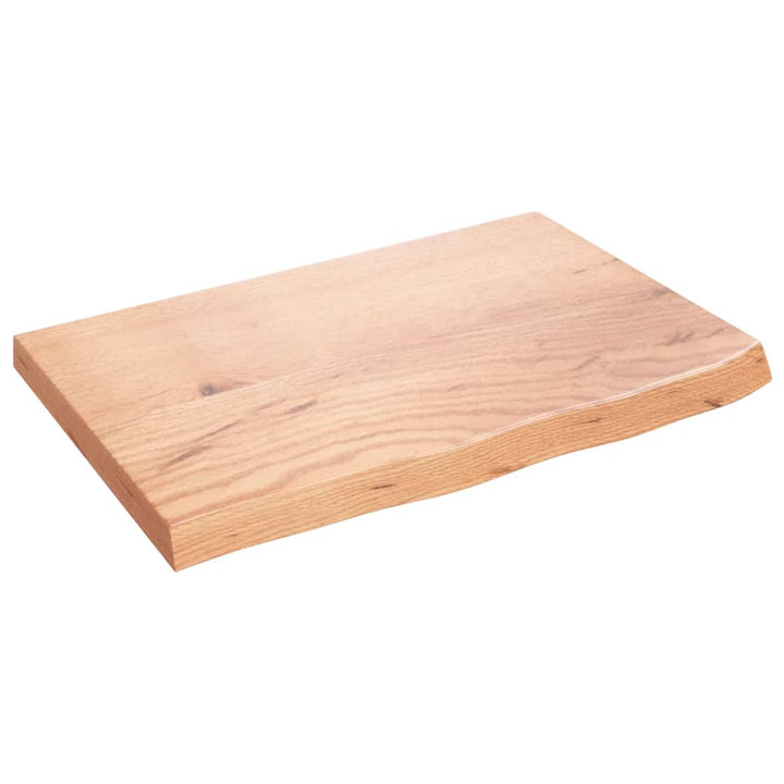 bordplade 60x40x(2-4) cm behandlet massivt egetræ lysebrun