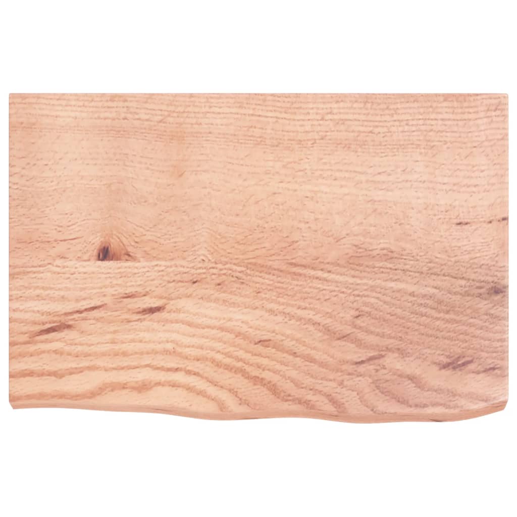 bordplade 60x40x(2-4) cm behandlet massivt egetræ lysebrun