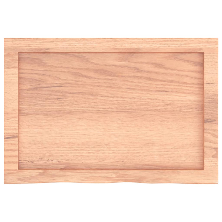 bordplade 60x40x(2-4) cm behandlet massivt egetræ lysebrun