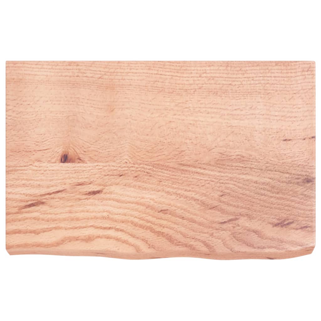 bordplade 60x40x(2-6) cm behandlet massivt egetræ lysebrun