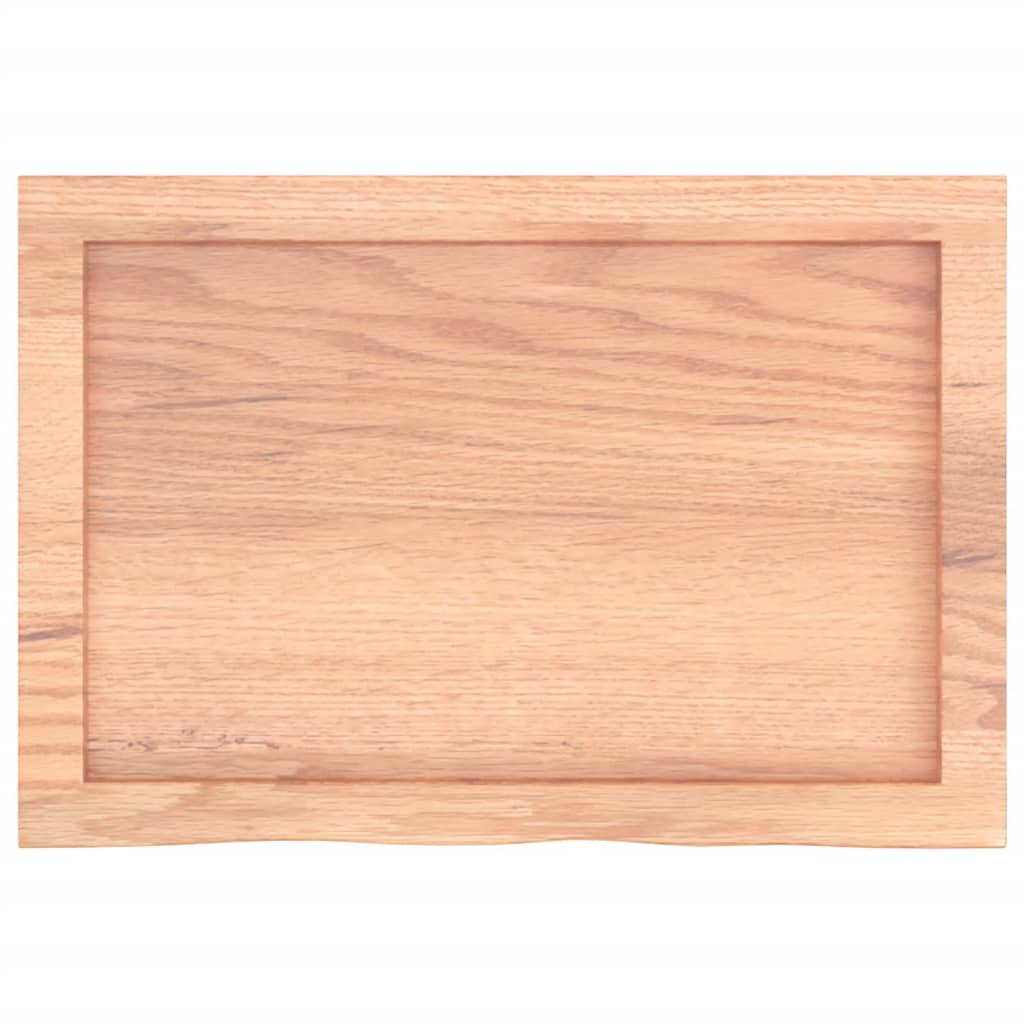 bordplade 60x40x(2-6) cm behandlet massivt egetræ lysebrun