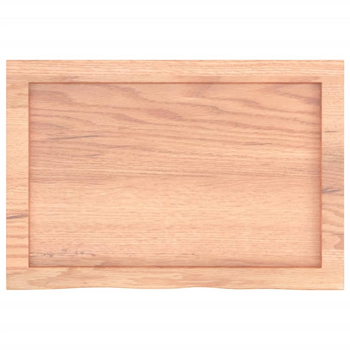bordplade 60x40x(2-6) cm behandlet massivt egetræ lysebrun