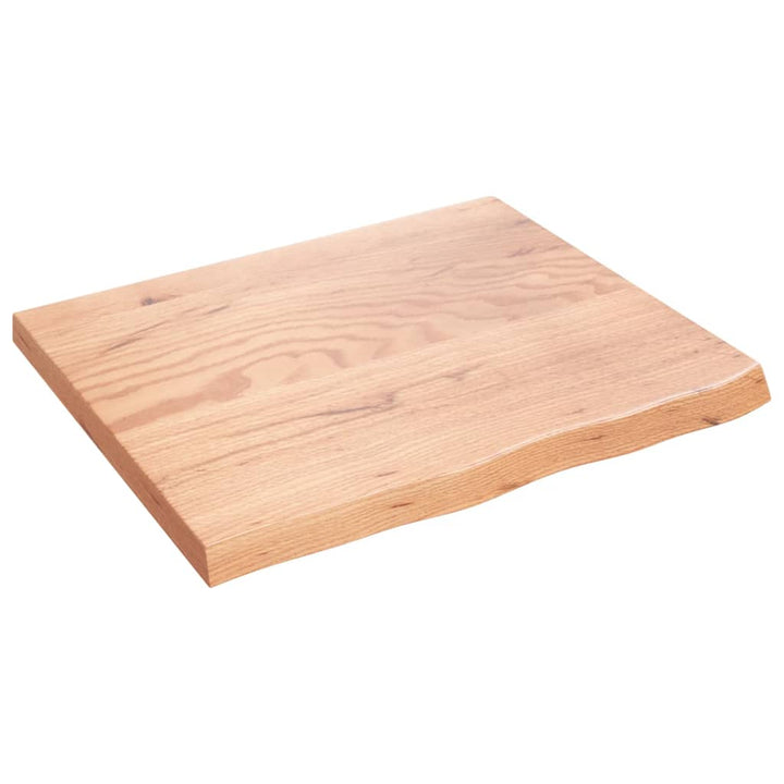 bordplade 60x50x(2-4) cm behandlet massivt egetræ lysebrun