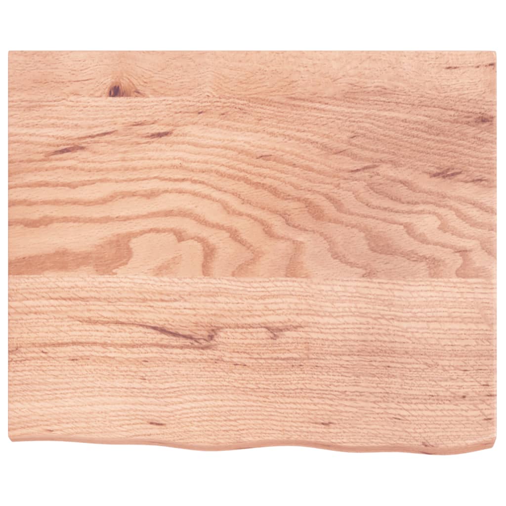 bordplade 60x50x(2-4) cm behandlet massivt egetræ lysebrun