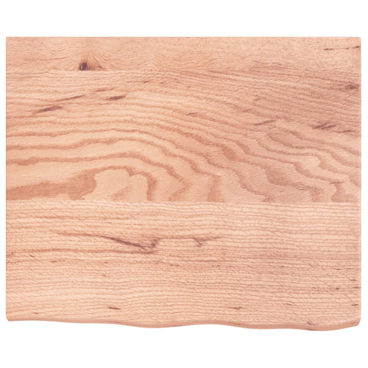 bordplade 60x50x(2-4) cm behandlet massivt egetræ lysebrun