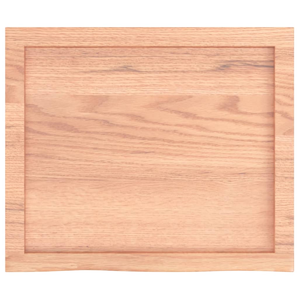 bordplade 60x50x(2-4) cm behandlet massivt egetræ lysebrun