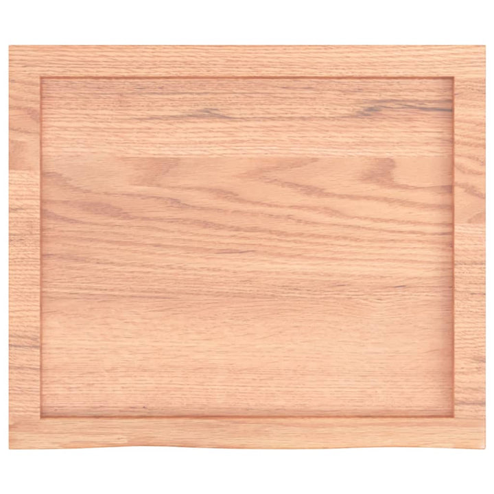 bordplade 60x50x(2-4) cm behandlet massivt egetræ lysebrun