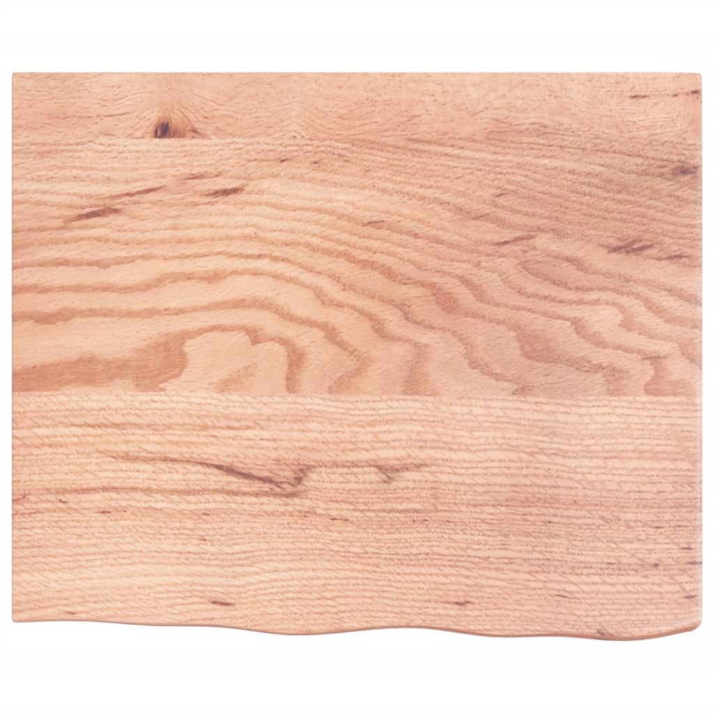 bordplade 60x50x(2-6) cm behandlet massivt egetræ lysebrun