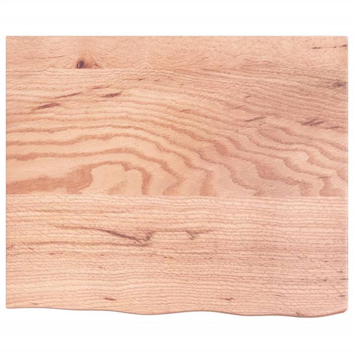 bordplade 60x50x(2-6) cm behandlet massivt egetræ lysebrun