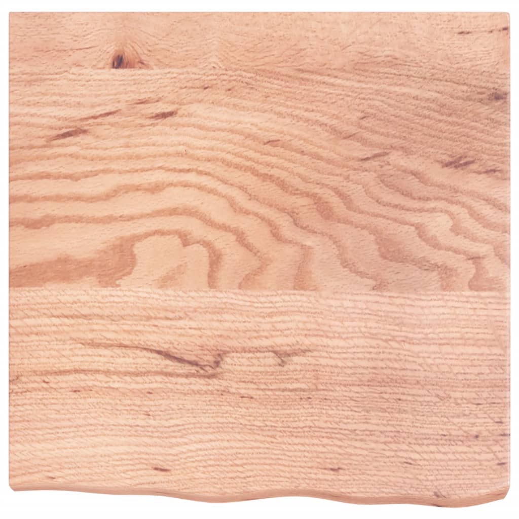 bordplade 60x60x(2-6) cm behandlet massivt egetræ lysebrun