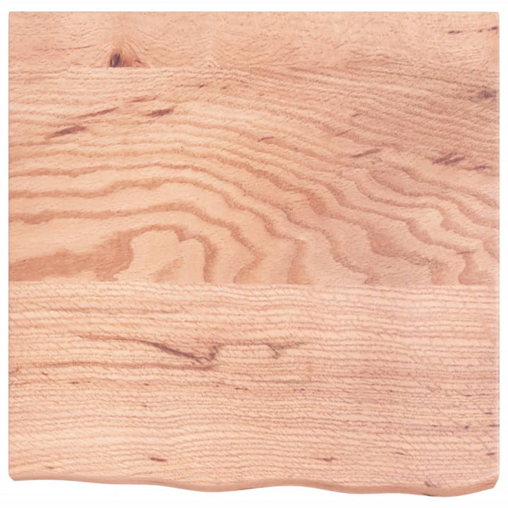 bordplade 60x60x(2-6) cm behandlet massivt egetræ lysebrun