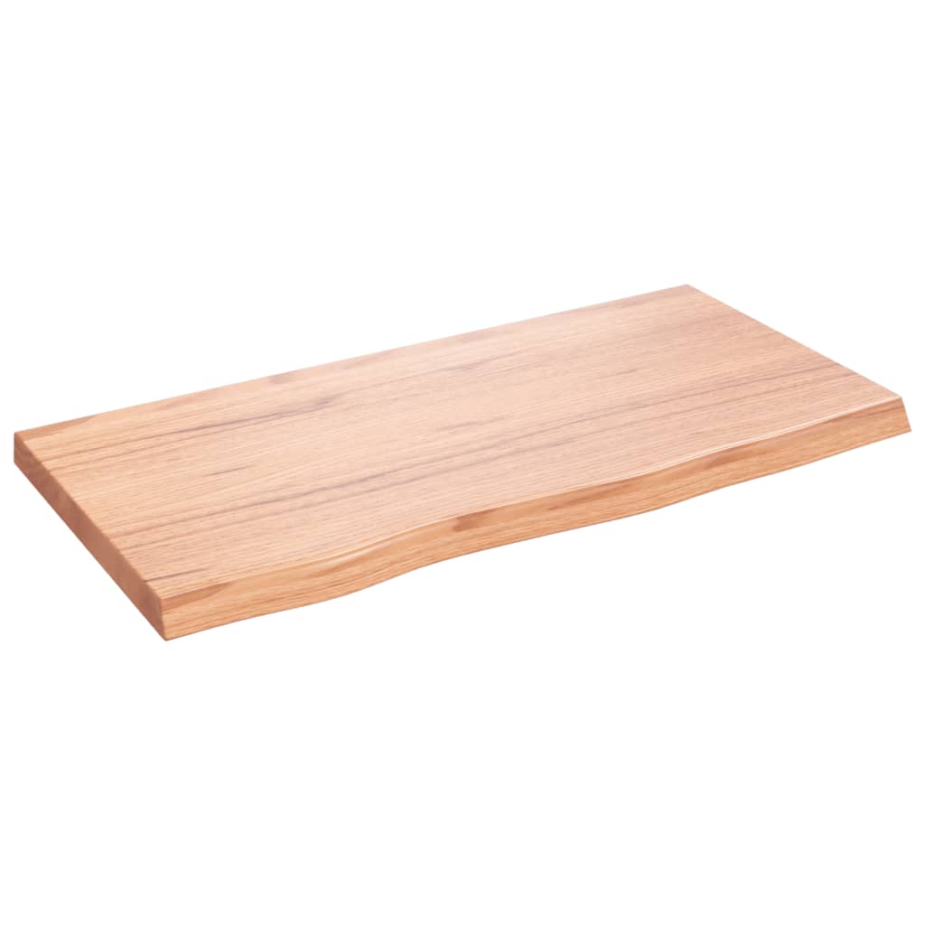 bordplade 80x40x(2-4) cm behandlet massivt egetræ lysebrun
