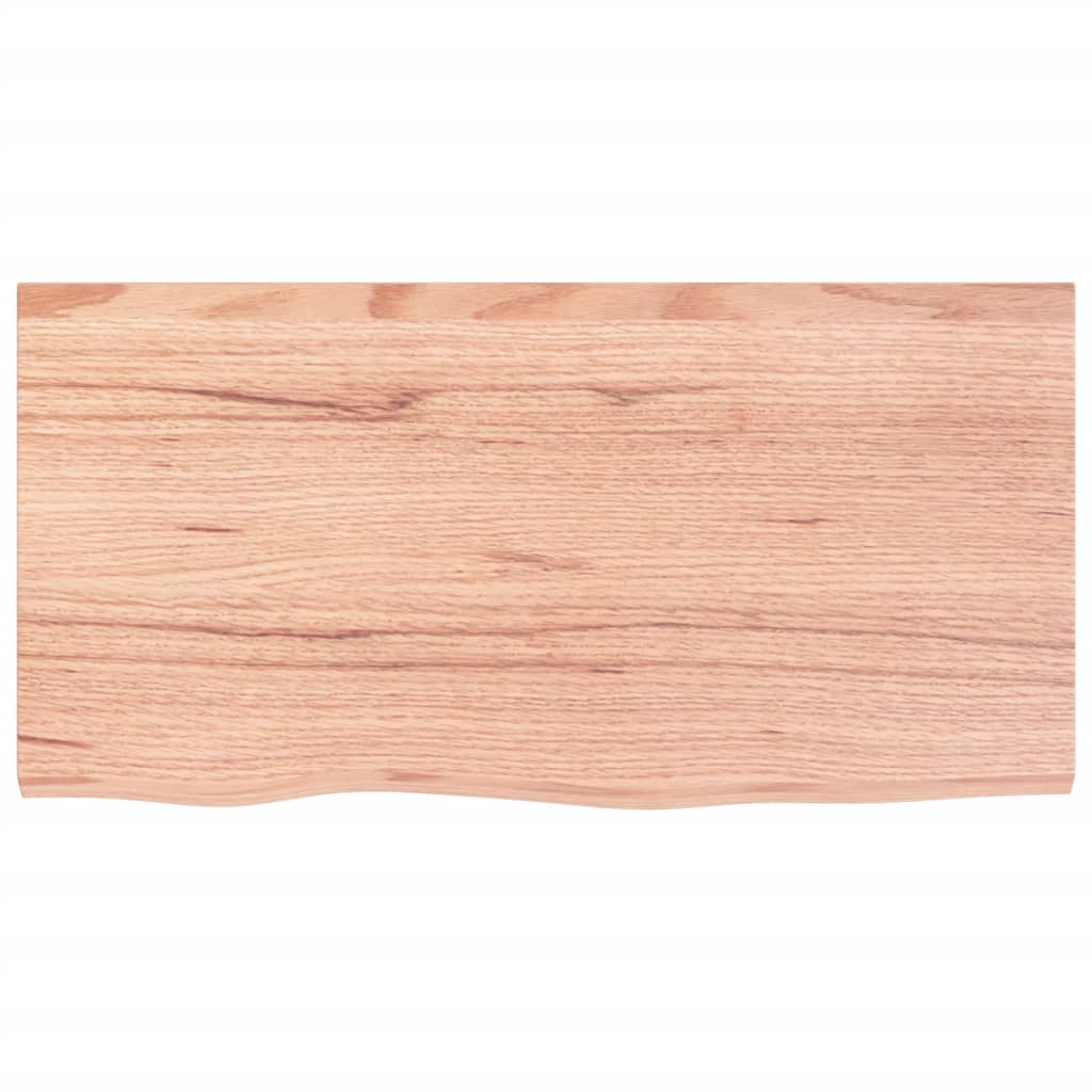 bordplade 80x40x(2-4) cm behandlet massivt egetræ lysebrun