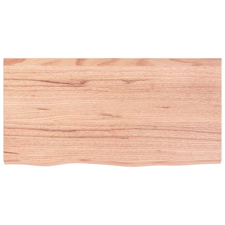 bordplade 80x40x(2-6) cm behandlet massivt egetræ lysebrun