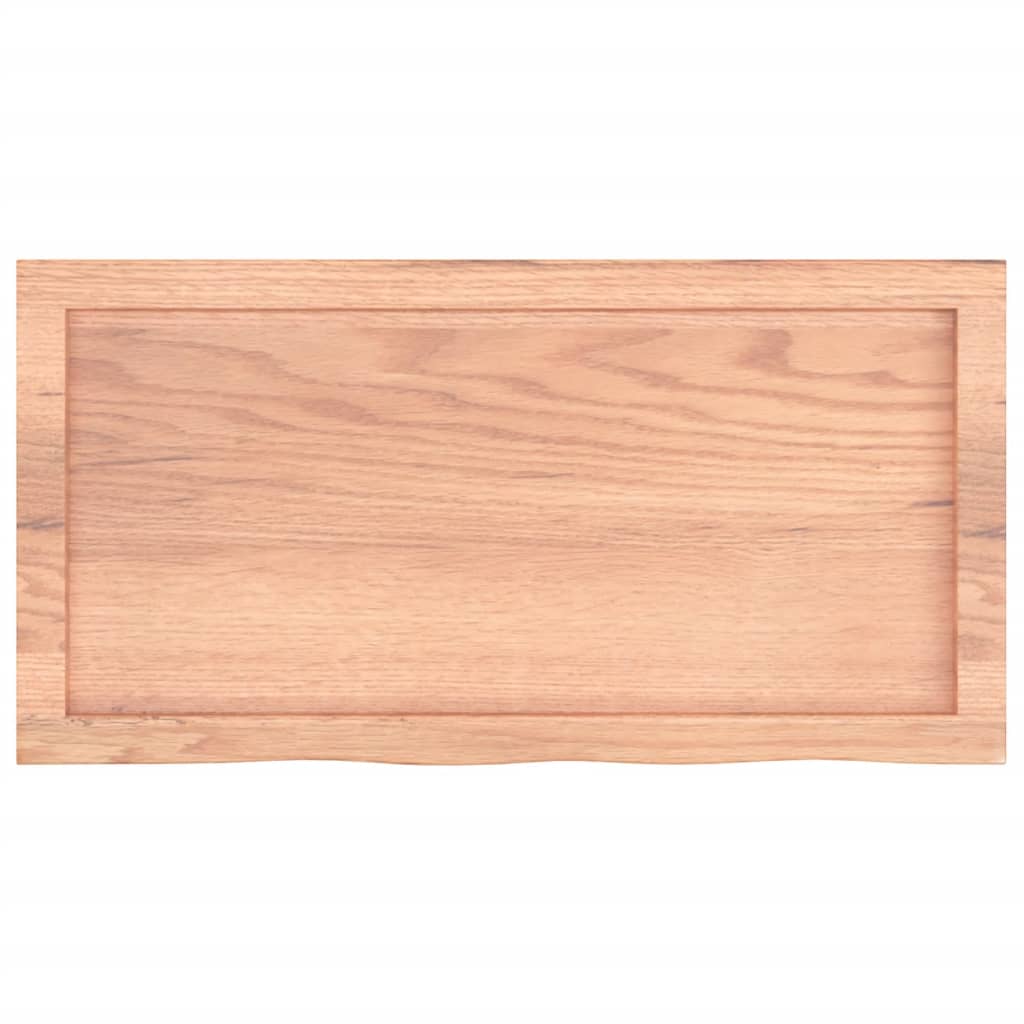 bordplade 80x40x(2-6) cm behandlet massivt egetræ lysebrun
