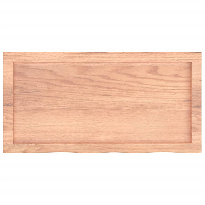 bordplade 80x40x(2-6) cm behandlet massivt egetræ lysebrun