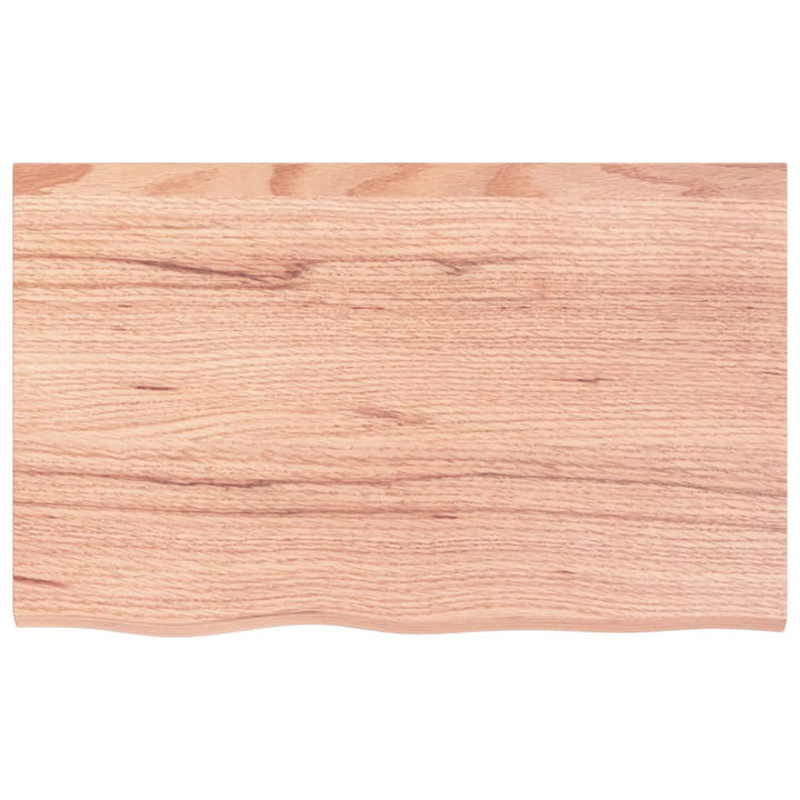 bordplade 80x50x(2-4) cm behandlet massivt egetræ lysebrun