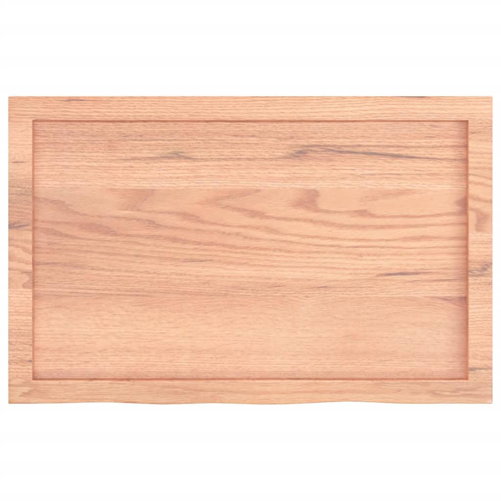 bordplade 80x50x(2-4) cm behandlet massivt egetræ lysebrun