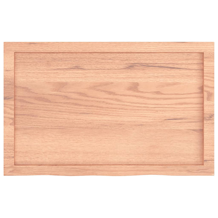 bordplade 80x50x(2-6) cm behandlet massivt egetræ lysebrun