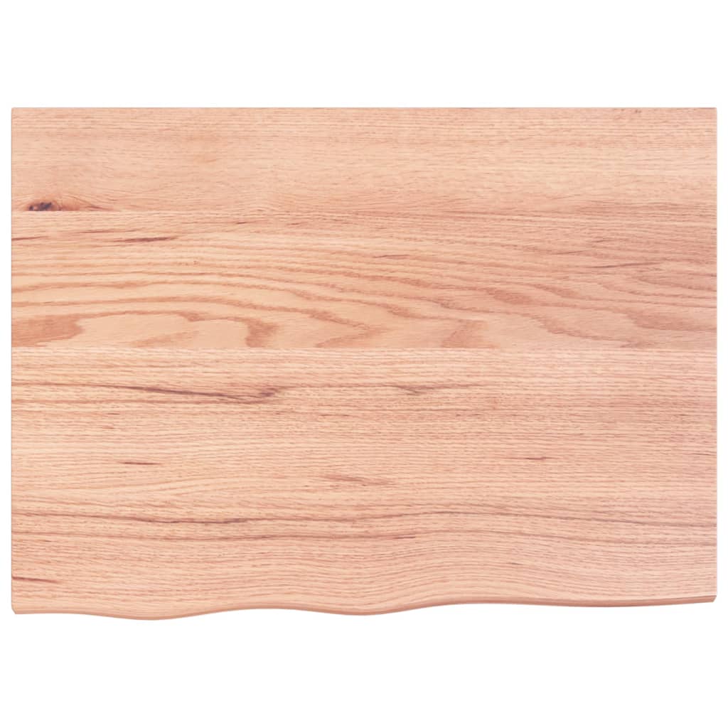 bordplade 80x60x(2-4) cm behandlet massivt egetræ lysebrun