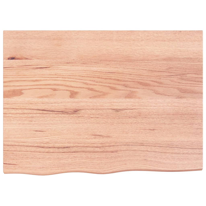 bordplade 80x60x(2-4) cm behandlet massivt egetræ lysebrun