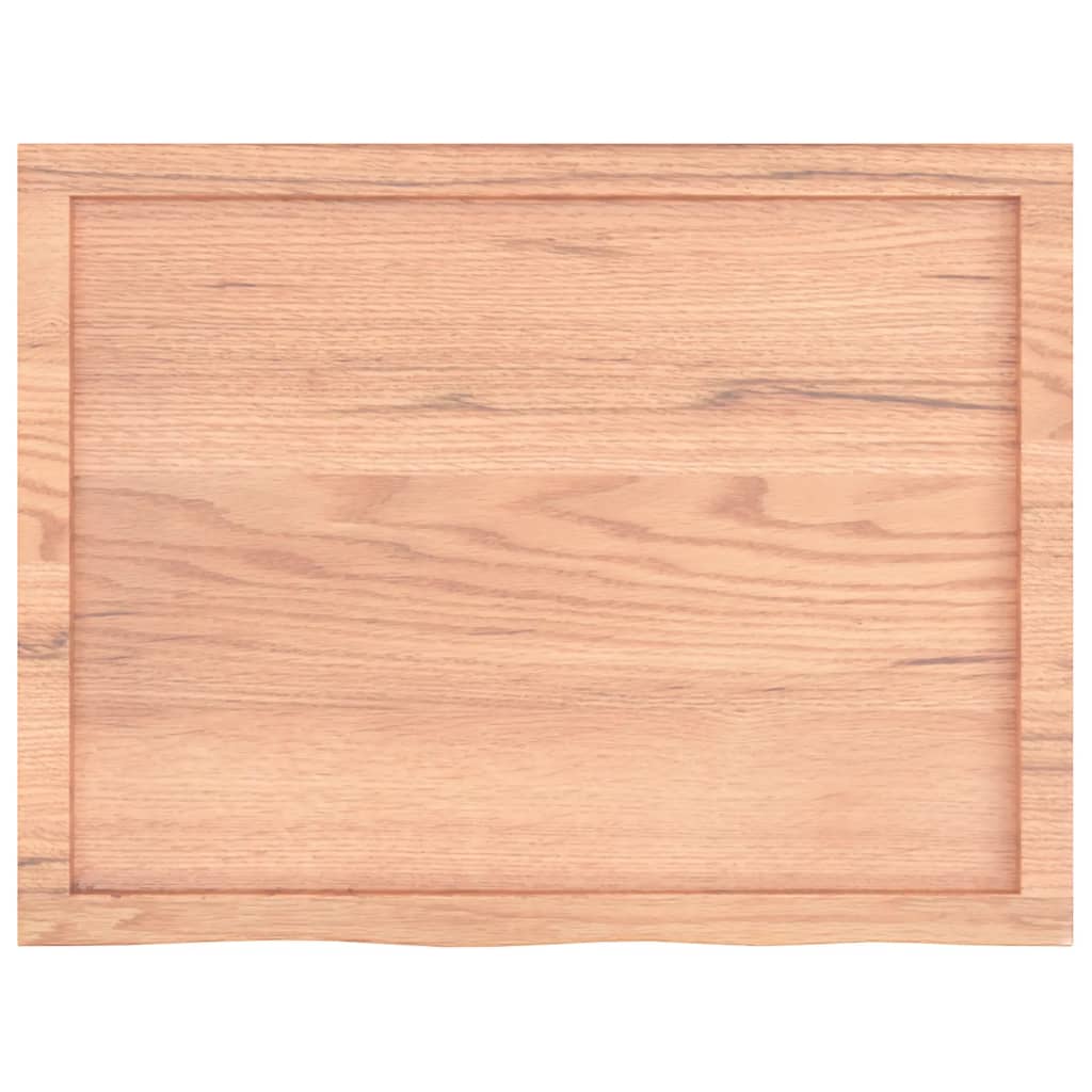 bordplade 80x60x(2-4) cm behandlet massivt egetræ lysebrun