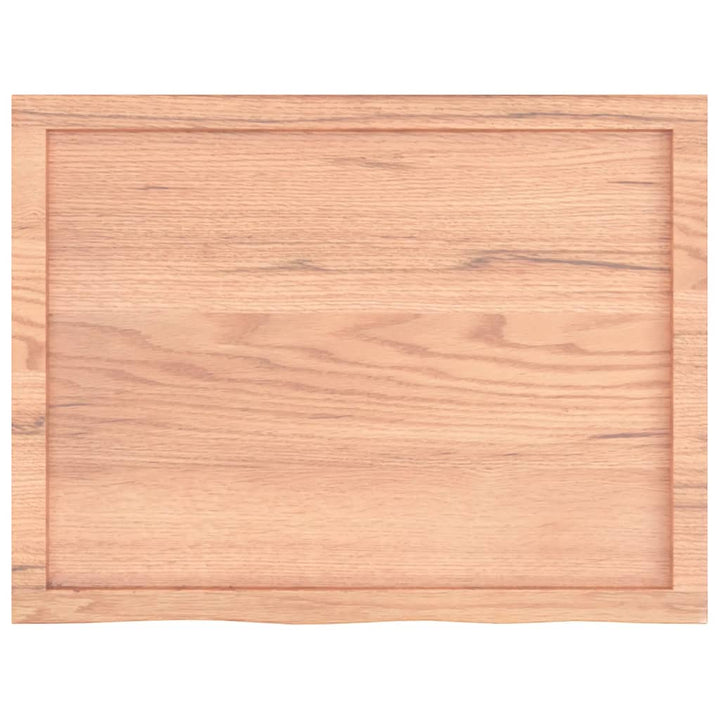 bordplade 80x60x(2-4) cm behandlet massivt egetræ lysebrun
