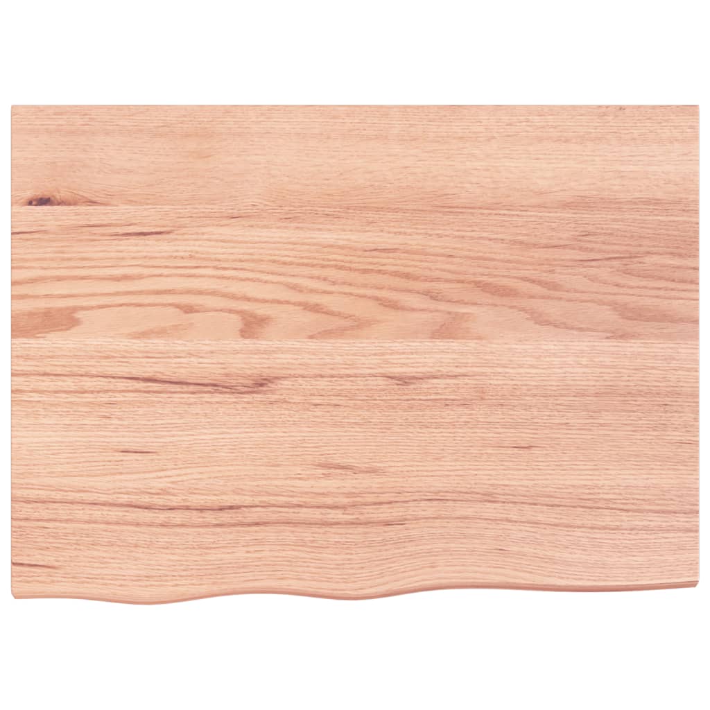 bordplade 80x60x(2-6) cm behandlet massivt egetræ lysebrun